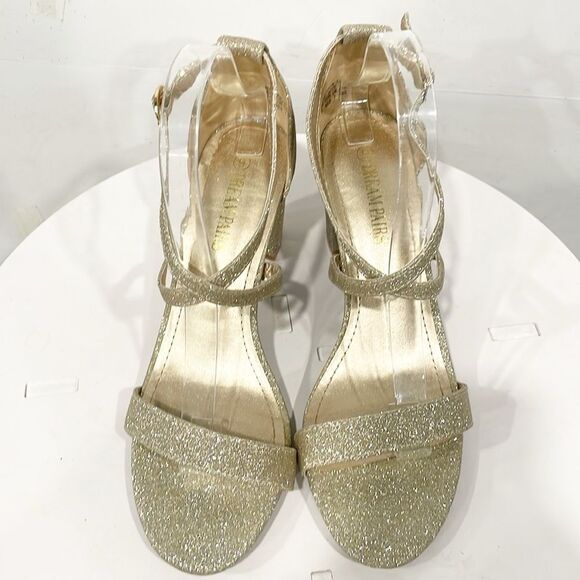 Dream Pairs Madison Womens Sz 9 Gold Glitter‎ Strappy 3" Block Heels - Picture 6 of 10